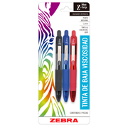 [ZEB-BOL-B7907] Bolígrafo mini z grip, punto medio 1.0 mm, color negro, azul y rojo, blister 3 p