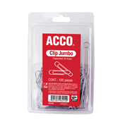 Clip jumbo ACCO capacidad hasta 35 hojas rojo.