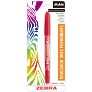 [ZEB-MAR-4012] LM-Marcadordoble punta mckie zebra, puntina y extra fina, rojo , blister 1 pieza