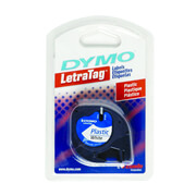 [BER-CNT-11331] Cinta plastica DYMO letratag imprime negro sobre blanco perla 12mmx4m 1 pieza