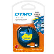[BER-CNT-11332] Cinta plástica DYMO letratag imprime sobre hiper-amarillo de 12mmx4m  1 pieza