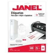[JAN-ETI-5261-25] Etiqueta laser mod j-5261 blanca JANEL 25x102mm con 500 etiquetas