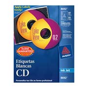 [AVE-ETI-8692] Etiqueta para CD tecnología inkjet AVERYcolor blanco