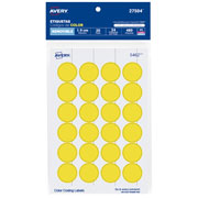[AVE-ETI-27504] Etiqueta redonda removible amarillo AVERY tecnología laser/inkjet