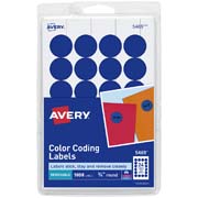 [AVE-ETI-2110] Etiqueta redonda removible azul AVERY con tecnología laser/inkjet