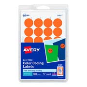 [AVE-ETI-2106] Etiqueta redonda removible naranja AVERYcon tecnología laser/inkjet