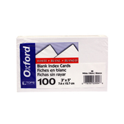 [ESS-TARJ-30] Tarjeta índice Oxford color blanco 3' x 5' paquete con 100 pzas